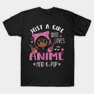 Just a girl who love anime and K-Pop African American Girl T-Shirt